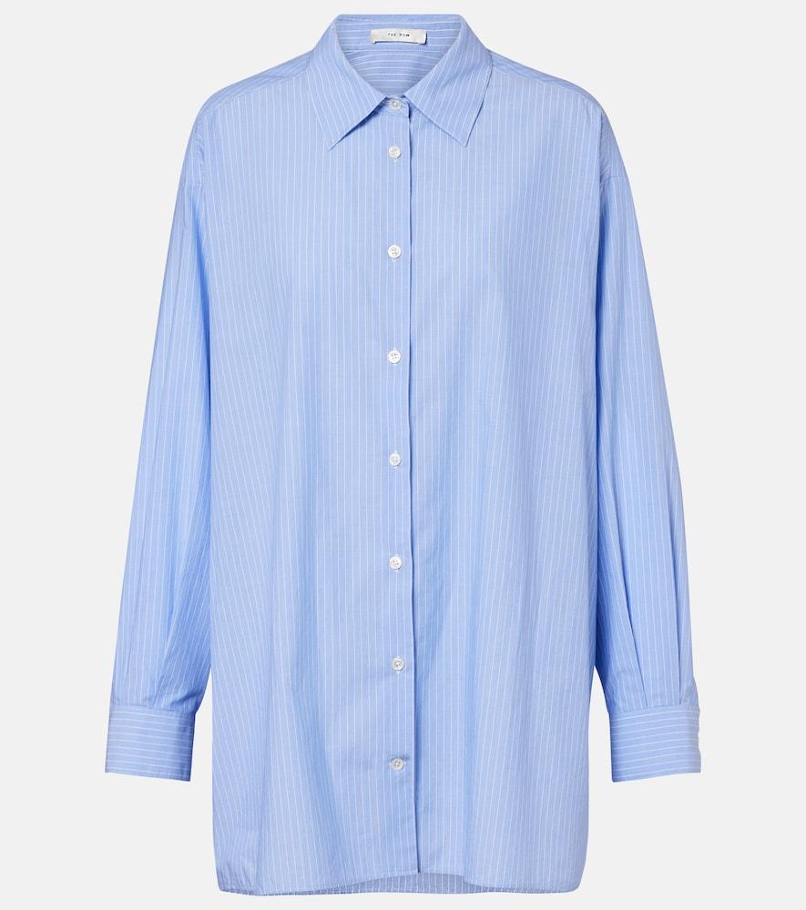the row luka striped cotton poplin shirt