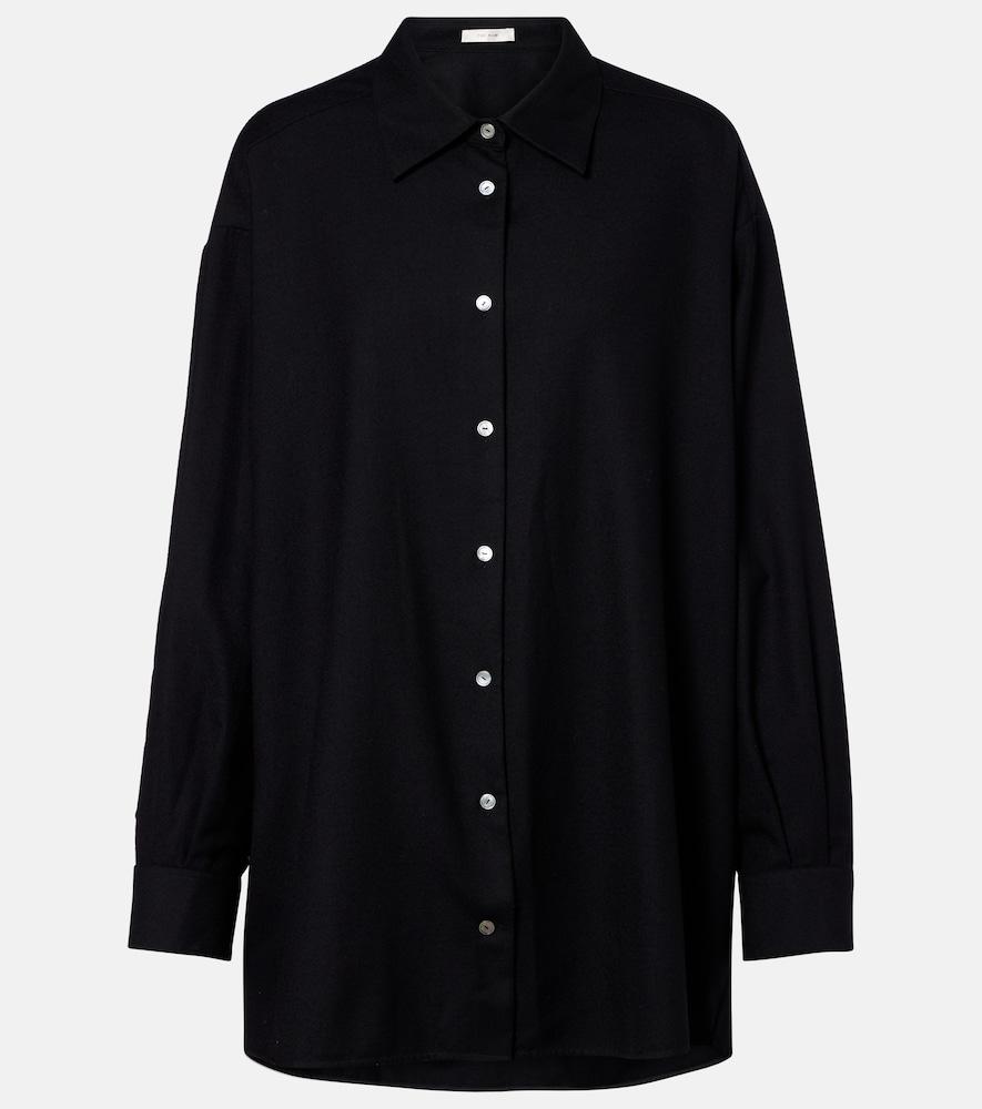 the row luka virgin wool flannel shirt