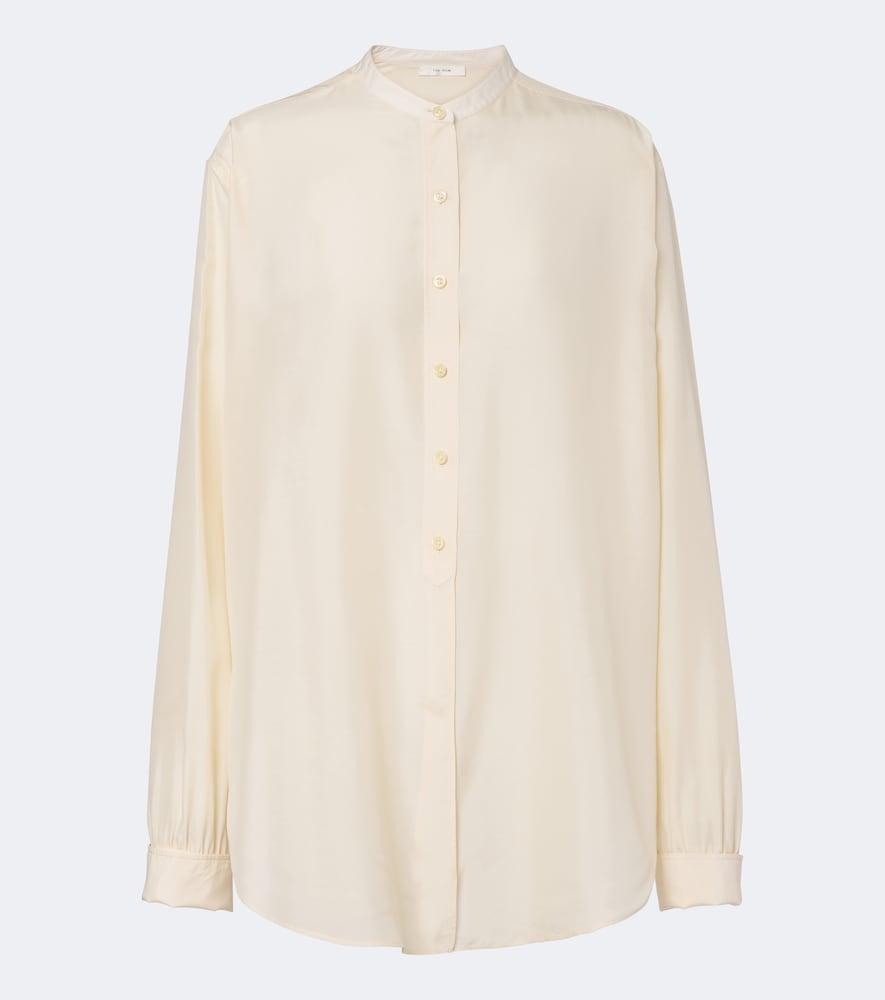 the row lula silk satin shirt