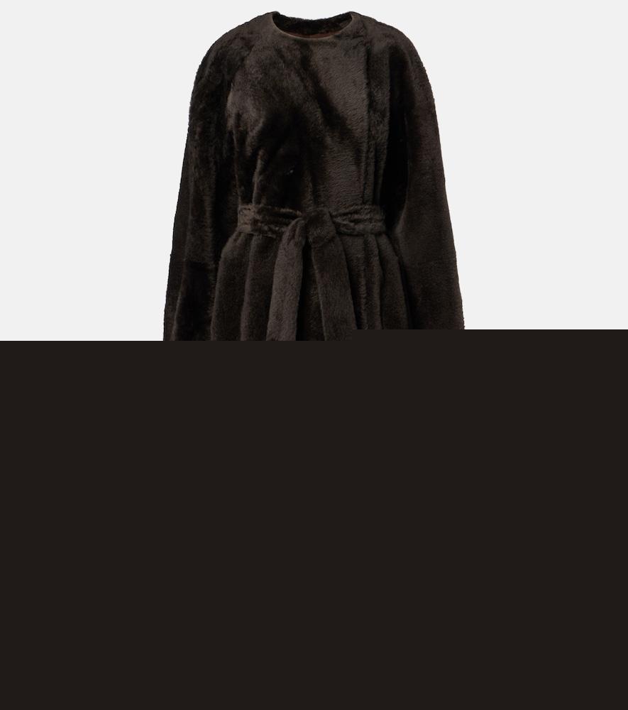 the row madelina belted shearling coat