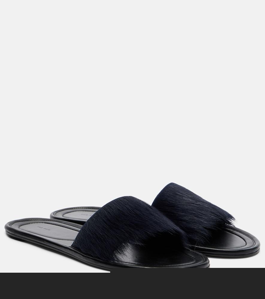 the row malick calf hair slides