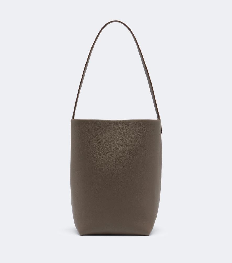 the row n/s park medium leather tote bag