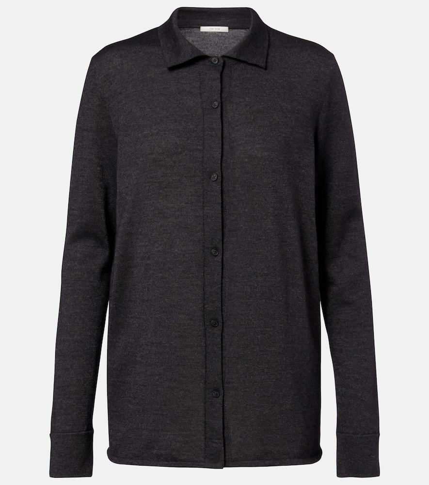 the row ocari knitted cashmere and silk shirt