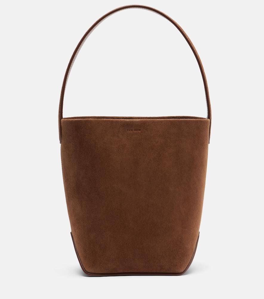 the row park edge n/s small suede bucket bag