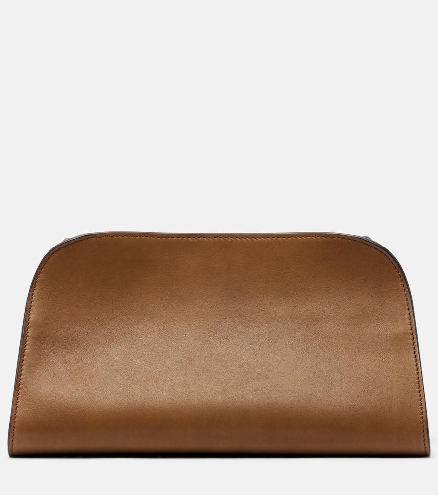 the row peggy leather clutch