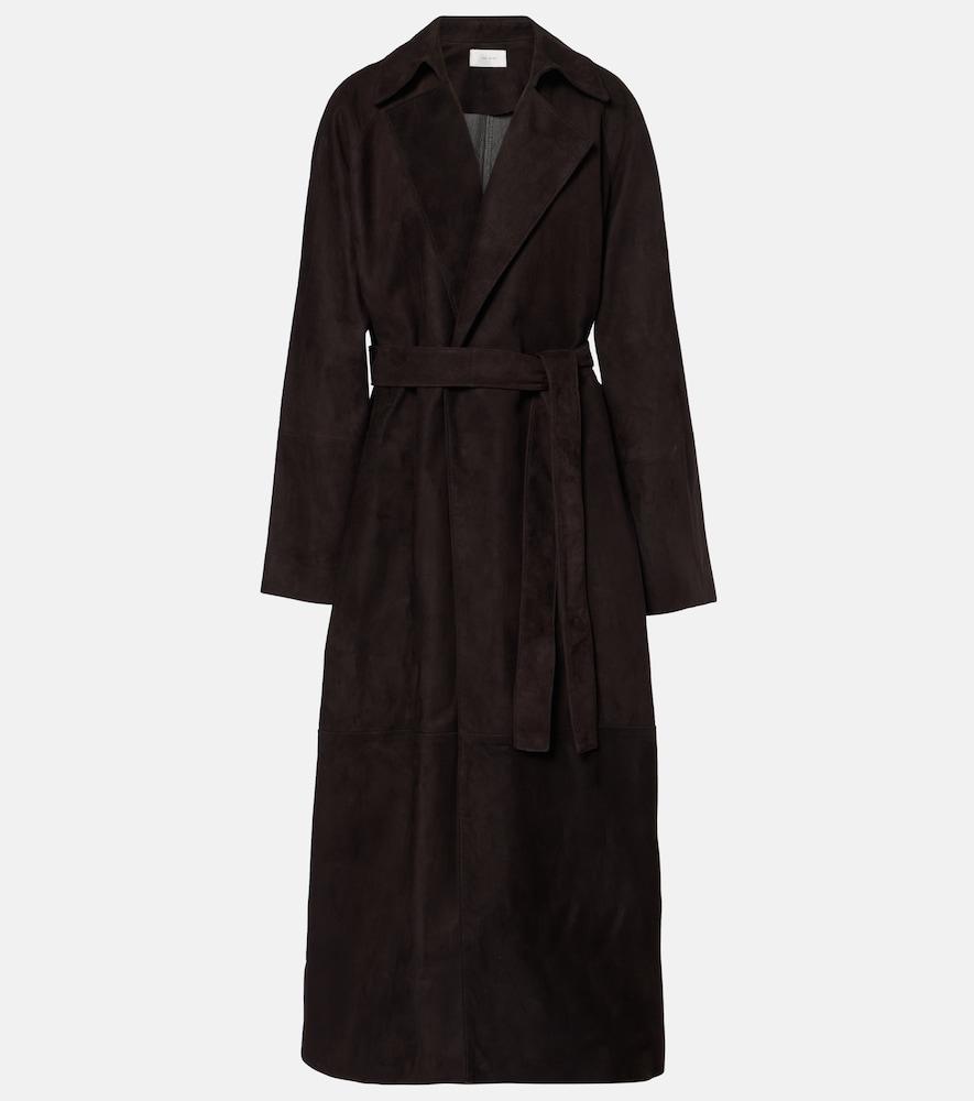 the row poseidone suede coat