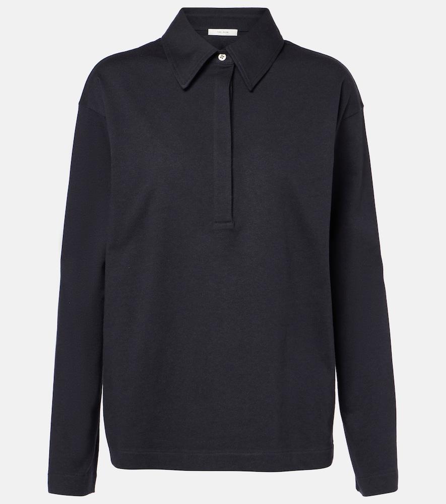 the row roddie cotton and silk jersey polo shirt
