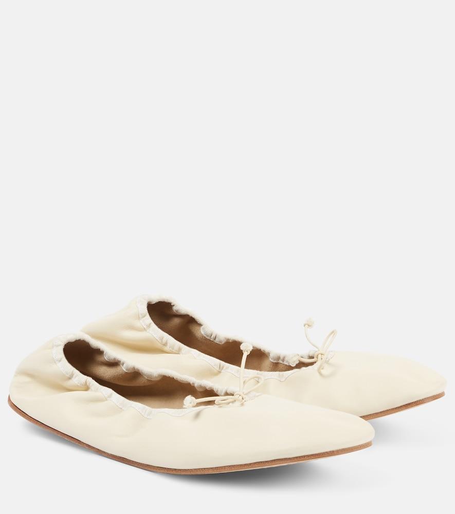 the row round leather ballet flats