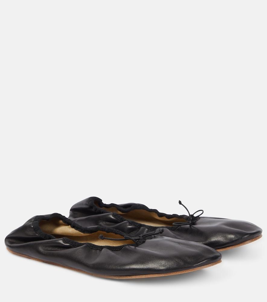 the row round leather ballet flats