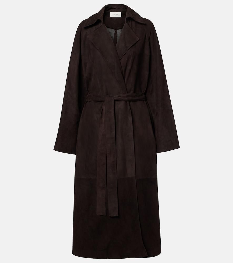 the row solana suede wrap coat