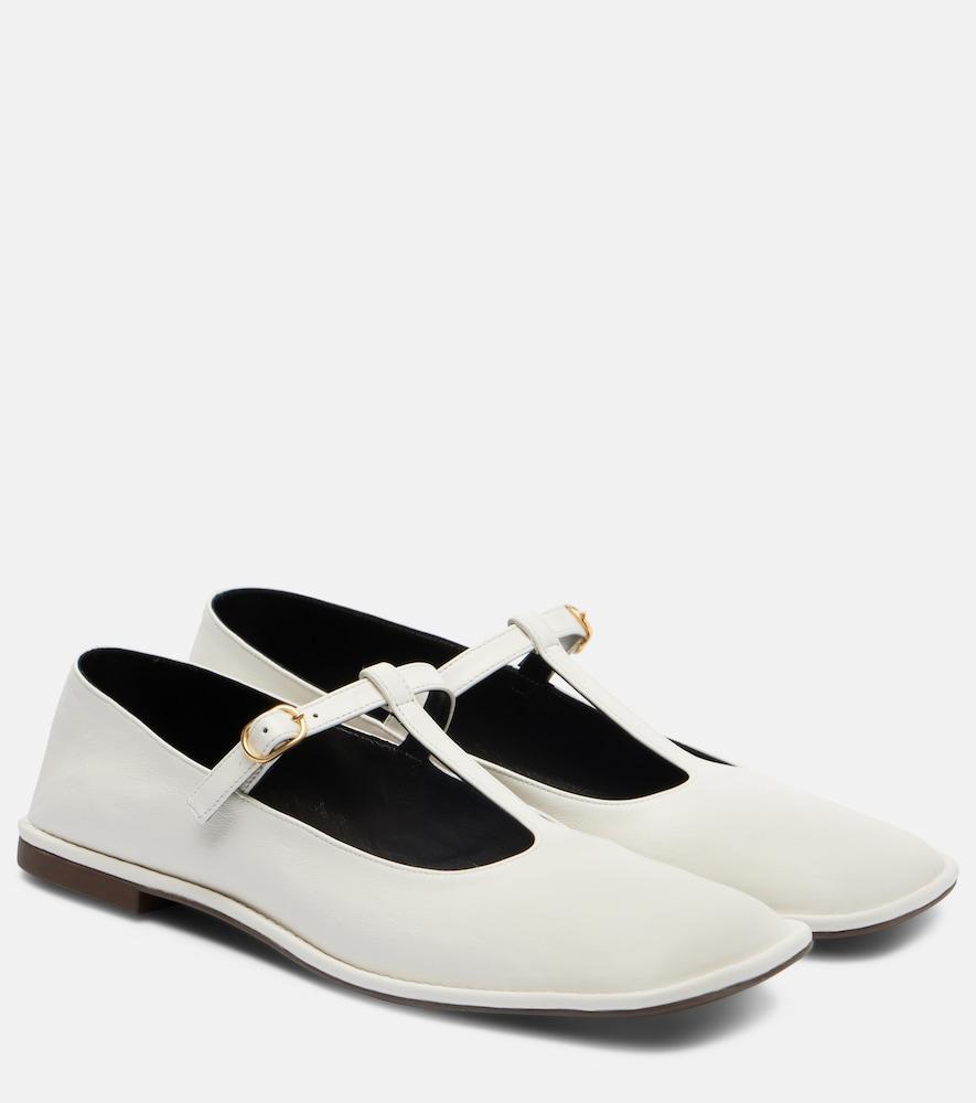 the row square leather ballet flats