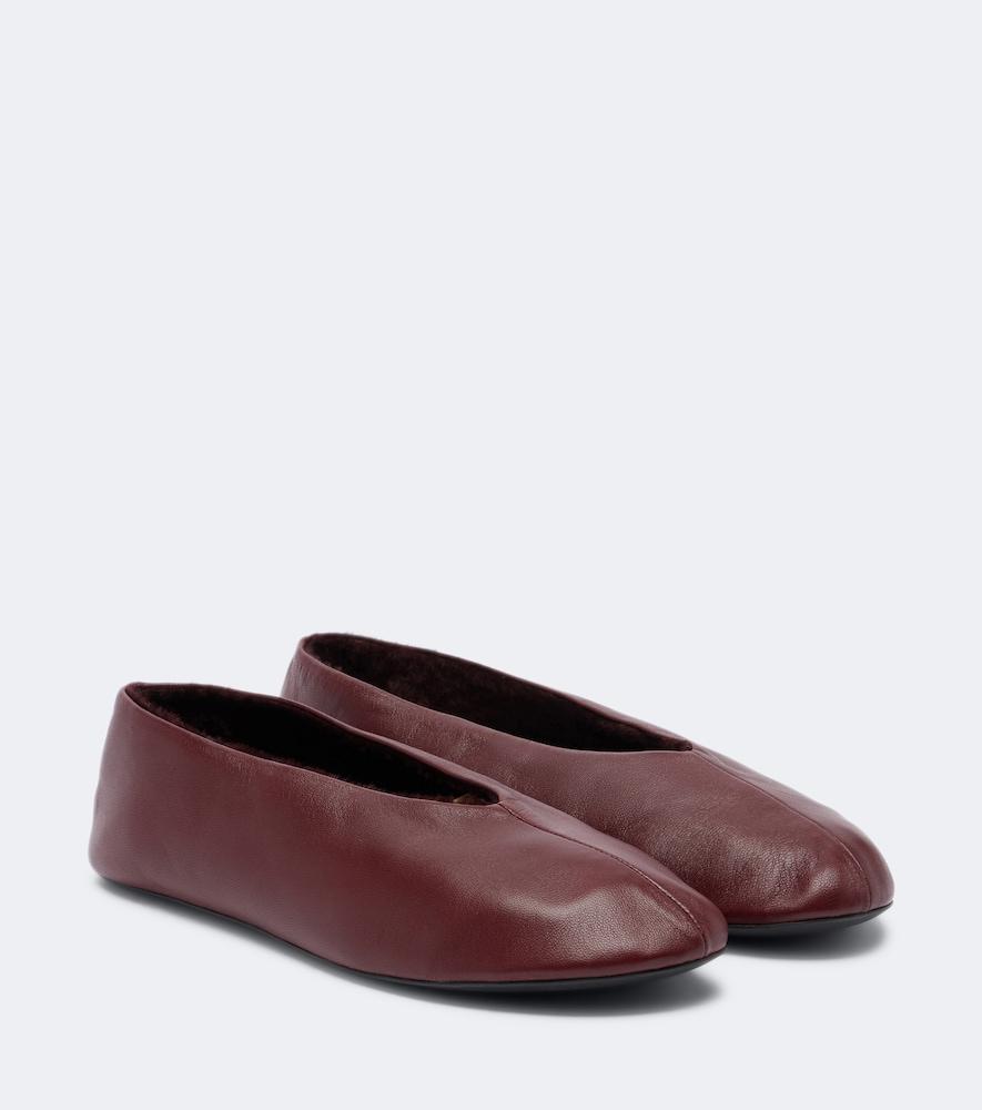 the row stella leather slip-on shoes