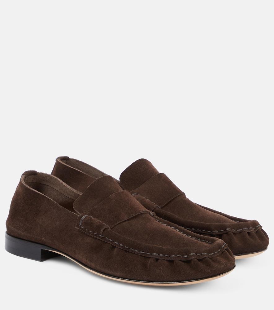 the row suede penny loafers