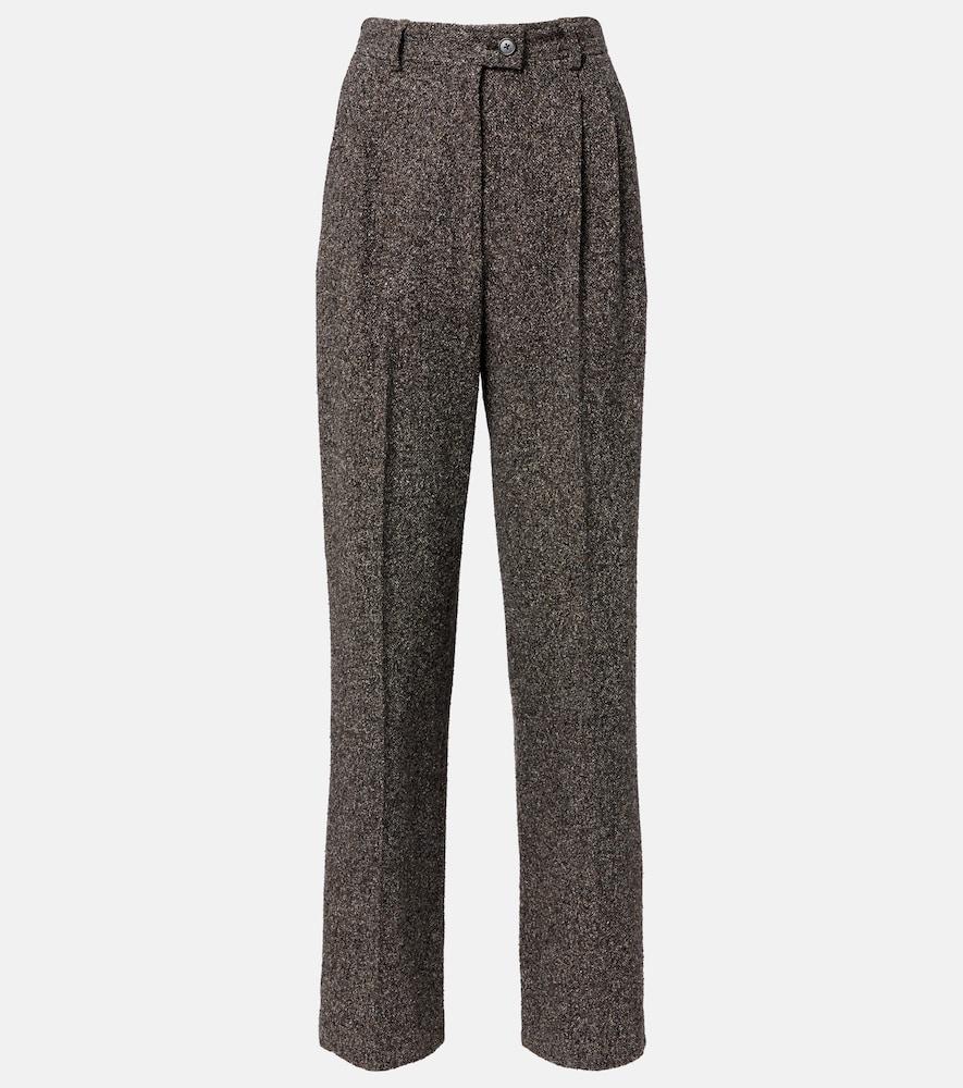 the row virgil silk-blend tweed wide-leg pants