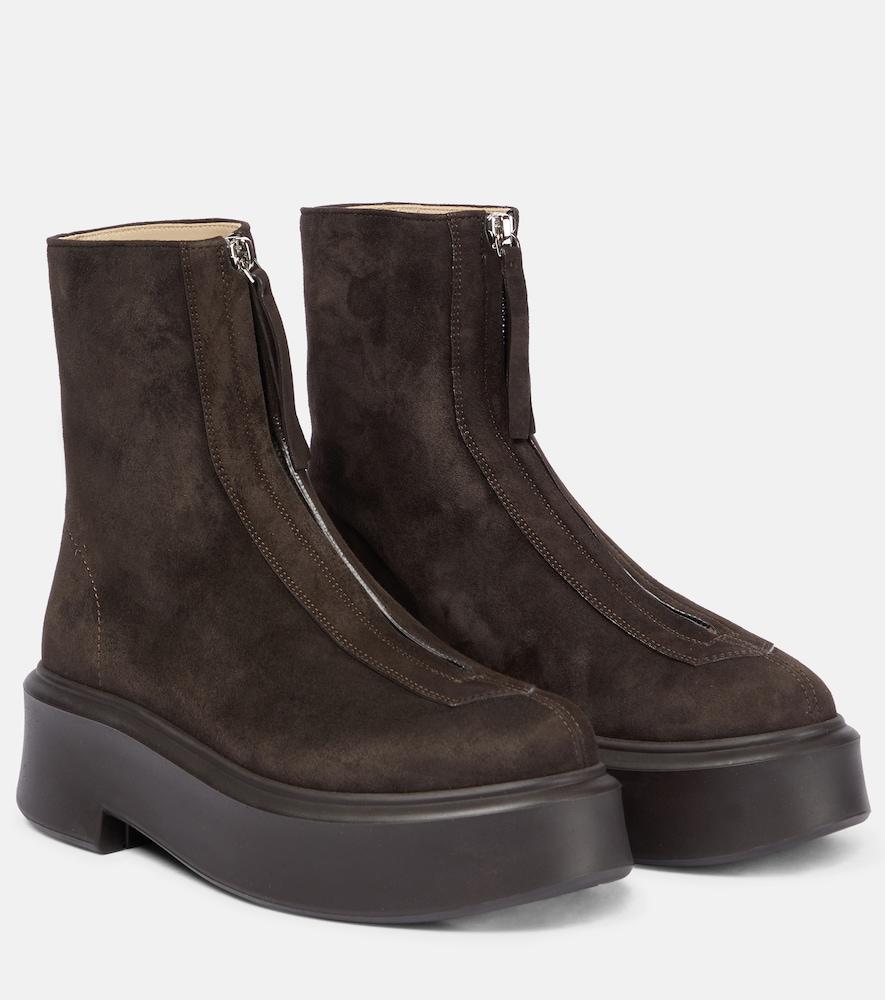 the row zipped boot 1 suede ankle boots