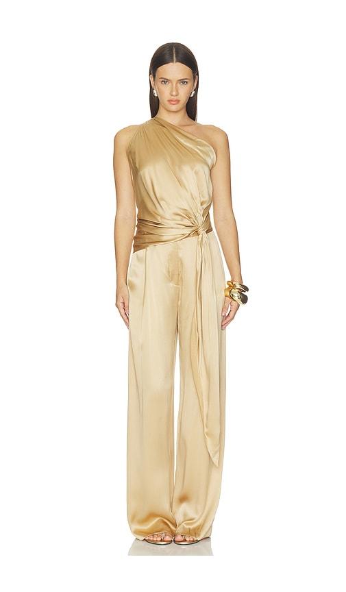 the sei asymmetrical drape top with tail in brown. - size 0 (also in 2, 4, 6, 8)