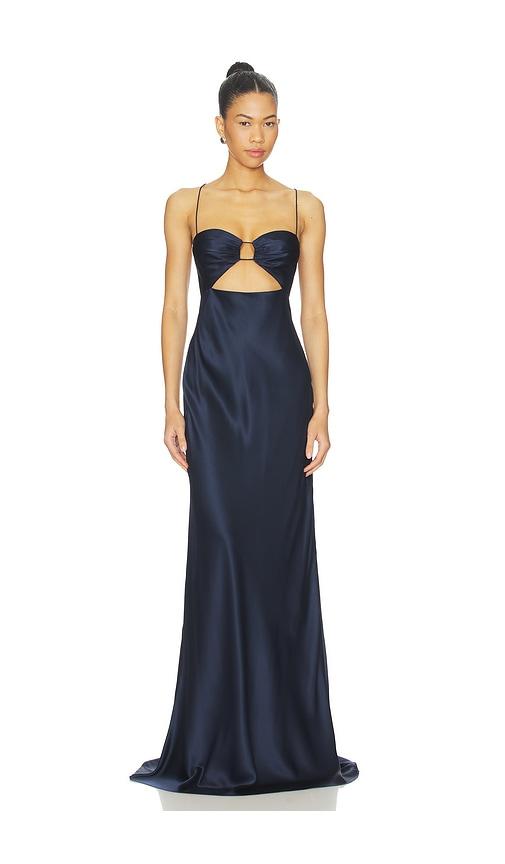 the sei cut out bias gown in navy. - size 2 (also in 4, 6)