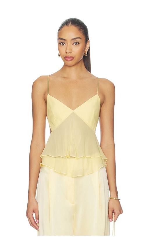 the sei cut out ruffle cami in yellow. - size 0 (also in 2, 4, 6, 8)