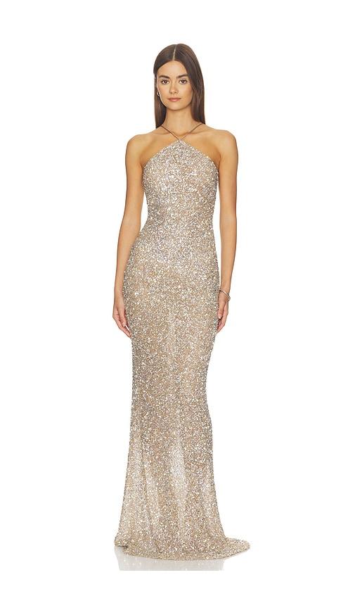 the sei diamond gown in metallic. - size 2 (also in 6)