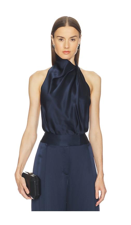 the sei draped halter top in navy. - size 10 (also in 2, 6)