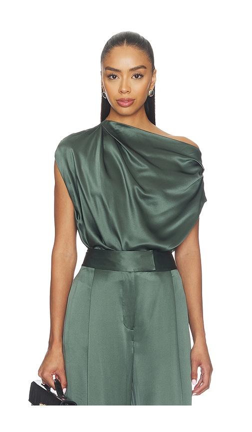 the sei draped top in dark green. - size 0 (also in 4)