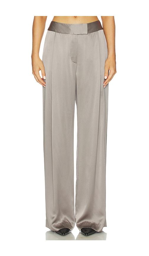 the sei relaxed trouser in metallic silver, grey. - size 0 (also in 2)