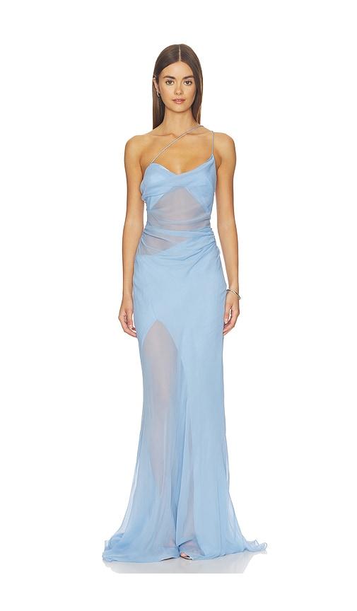 the sei strappy diaphanous gown in blue. - size 0 (also in 4, 6)