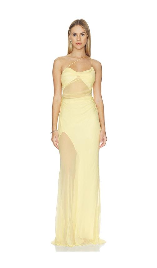 the sei strappy diaphanous gown in yellow. - size 0 (also in 2, 6)