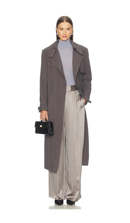 the sei structured trench coat in grey. - size 2 (also in 4)