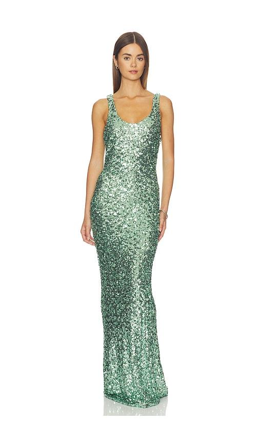 the sei tank gown in dark green. - size 2 (also in 6)
