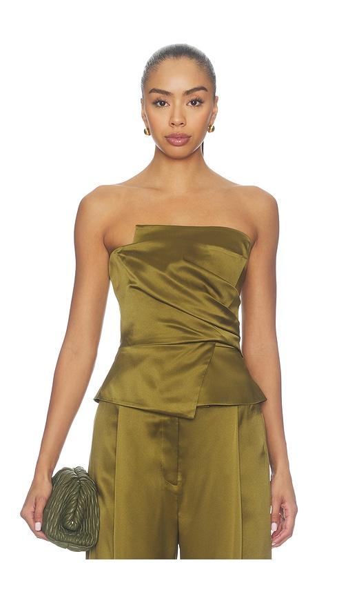 the sei wrap bustier in olive. - size 0 (also in 2, 4, 6, 8)