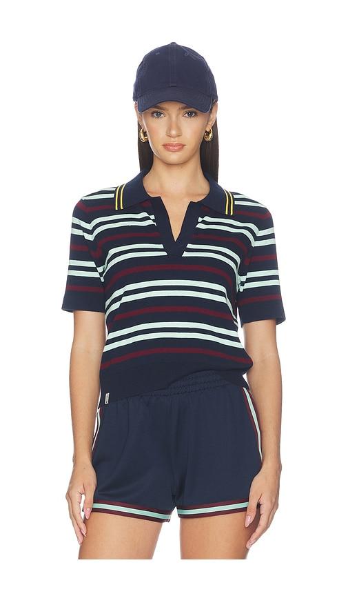 the upside archie collared knit polo top in multi. - size l (also in m, s)
