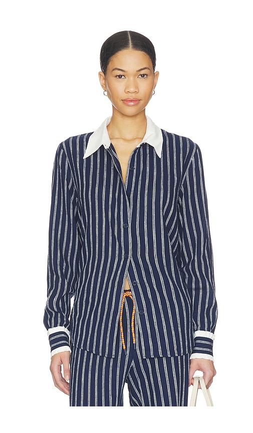 the upside belize bobbi collared top in navy. - size s (also in xs)