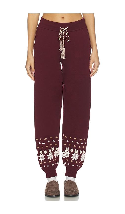 the upside le ski jojo knit jogger in burgundy. - size m (also in s)