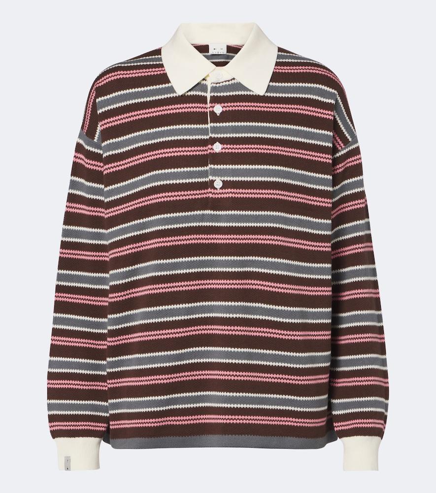 the upside wonder striped cotton polo sweater