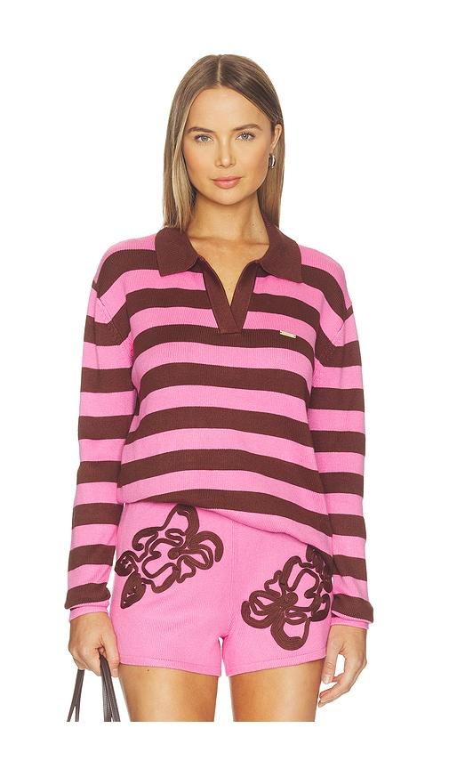 the wolf gang keiko polo in fuchsia,burgundy. - size l (also in xs, s, m)