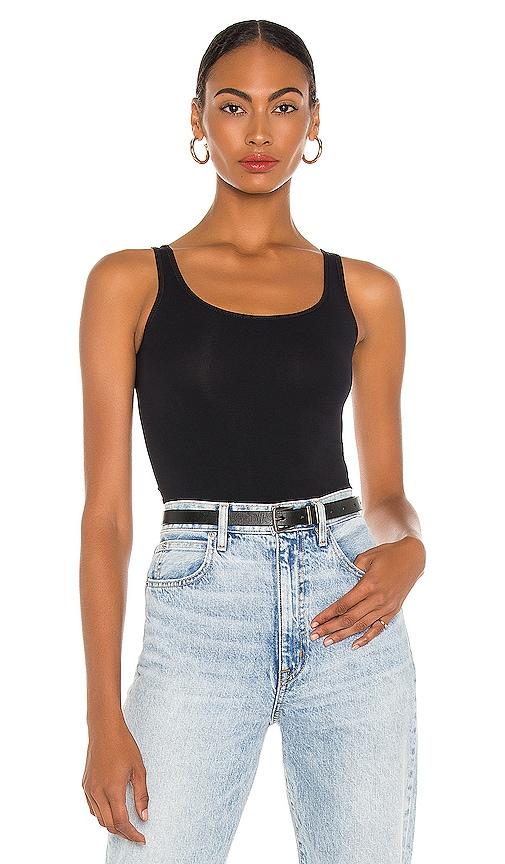 theory len tubular tank in black.