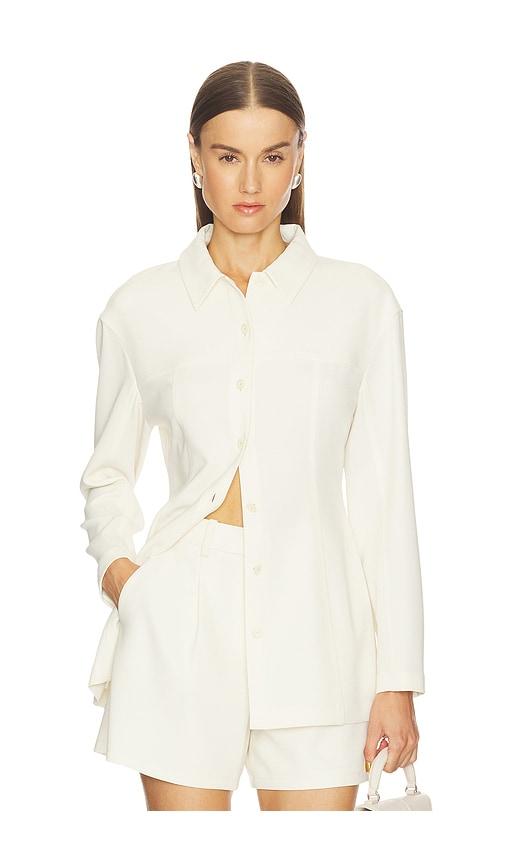 theory sculpted seam shirt in ivory. - size l (also in m)