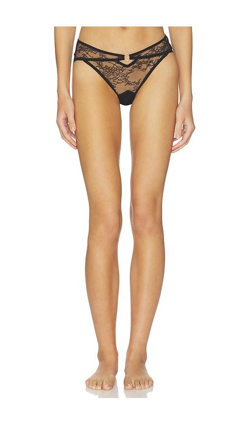 thistle and spire icon thong in black. - size m (also in s, xs)