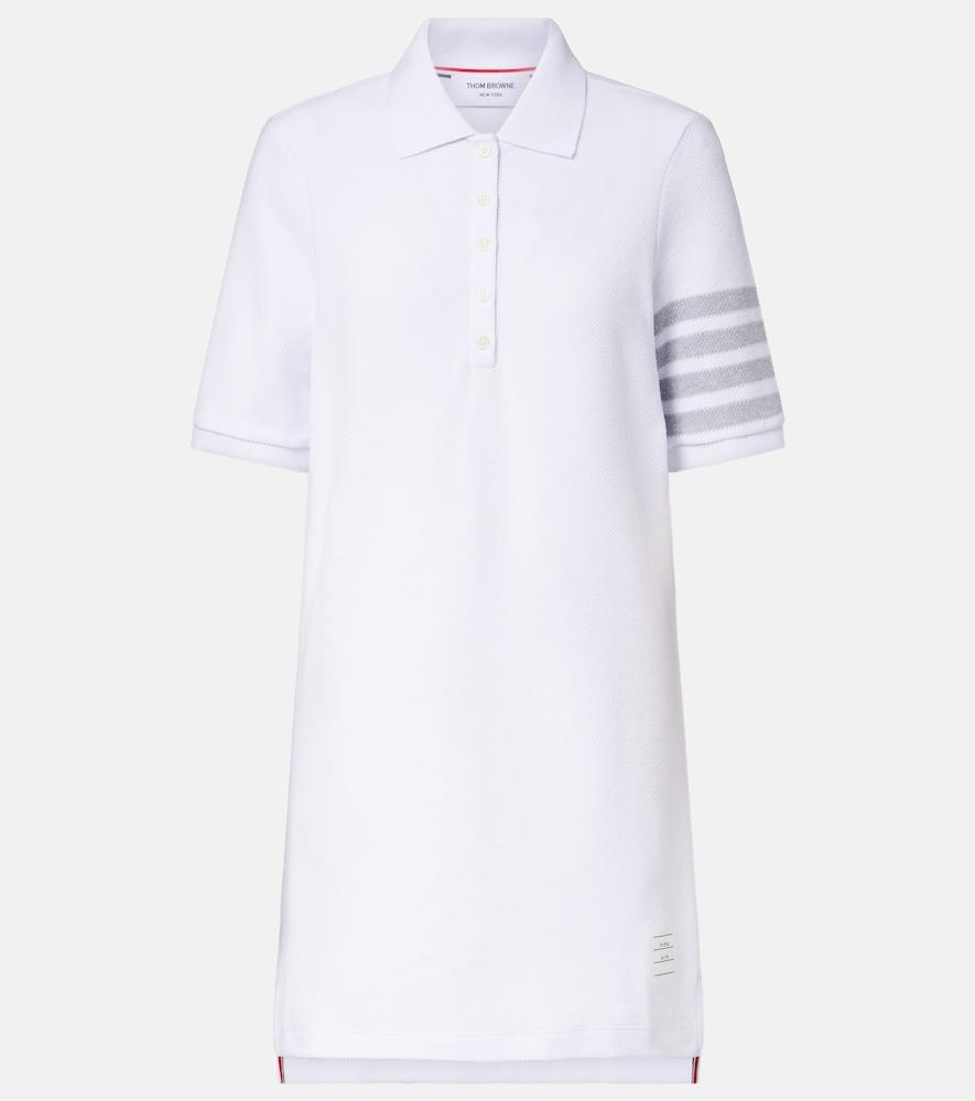 thom browne 4-bar cotton piqué polo dress