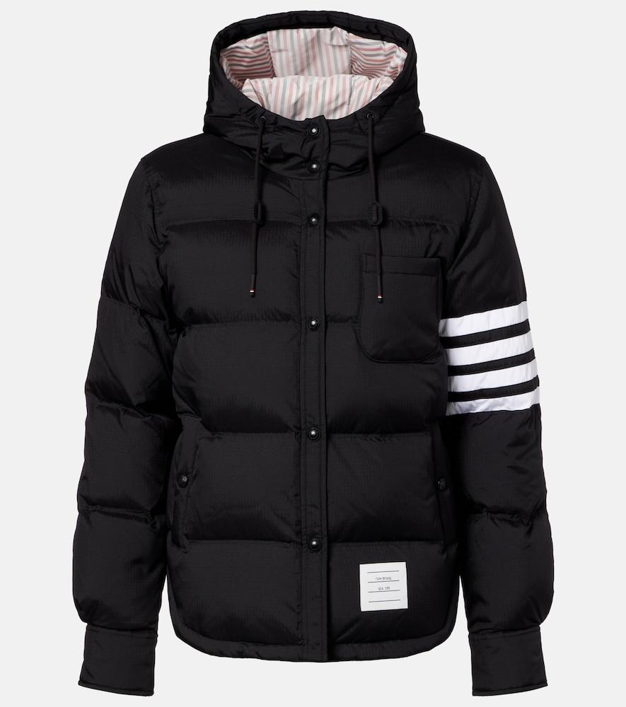 thom browne 4-bar hooded quilted down jacket