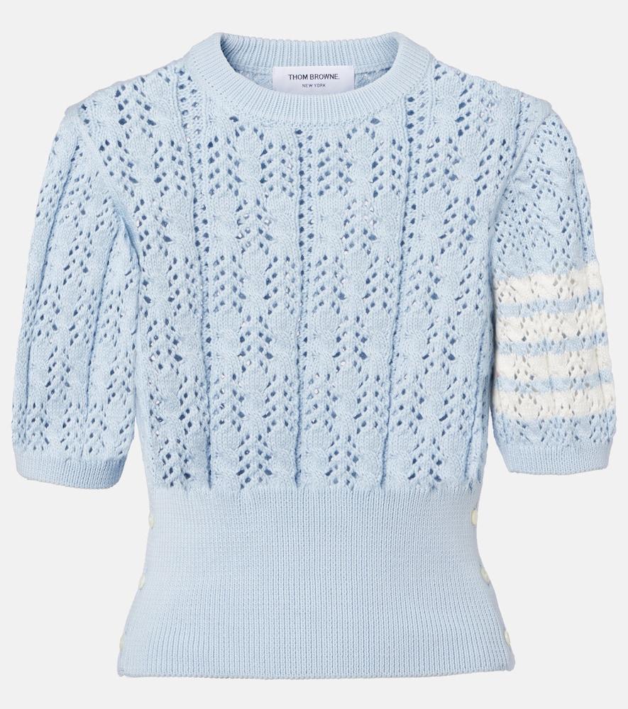 thom browne 4-bar pointelle cotton top