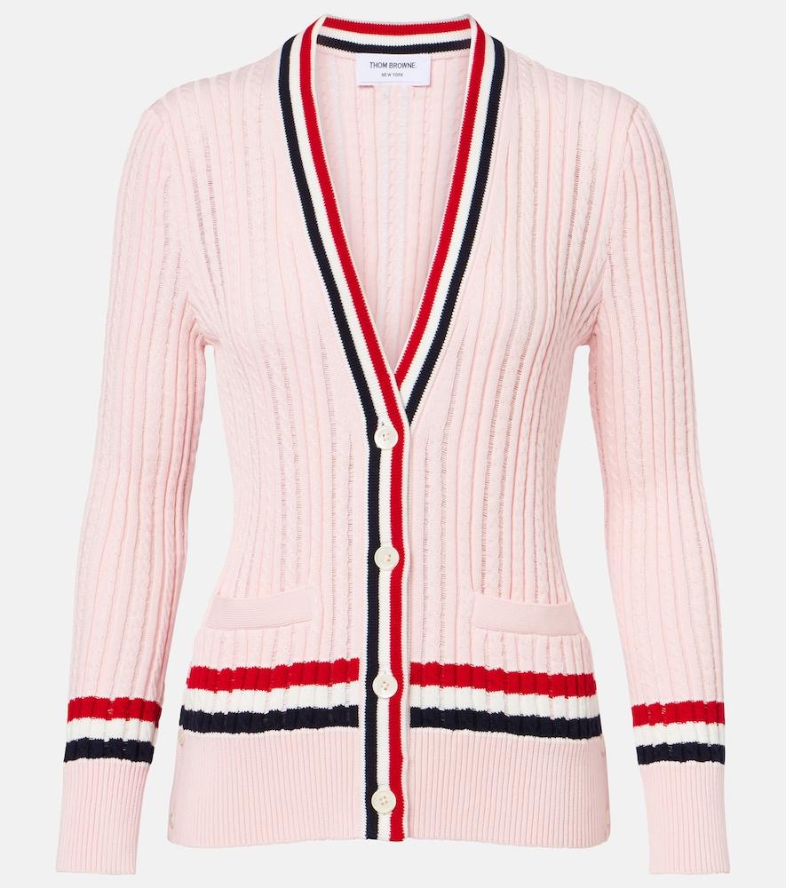 thom browne cable-knit cotton cardigan