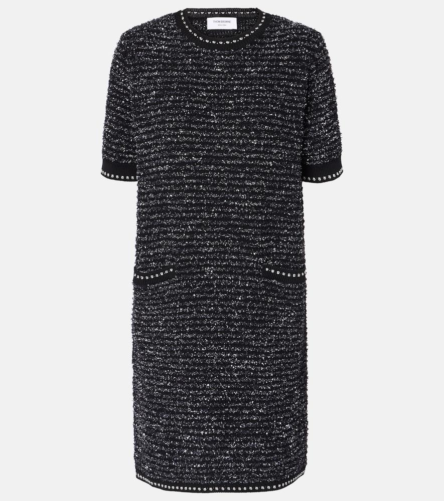 thom browne cotton-blend tweed minidress