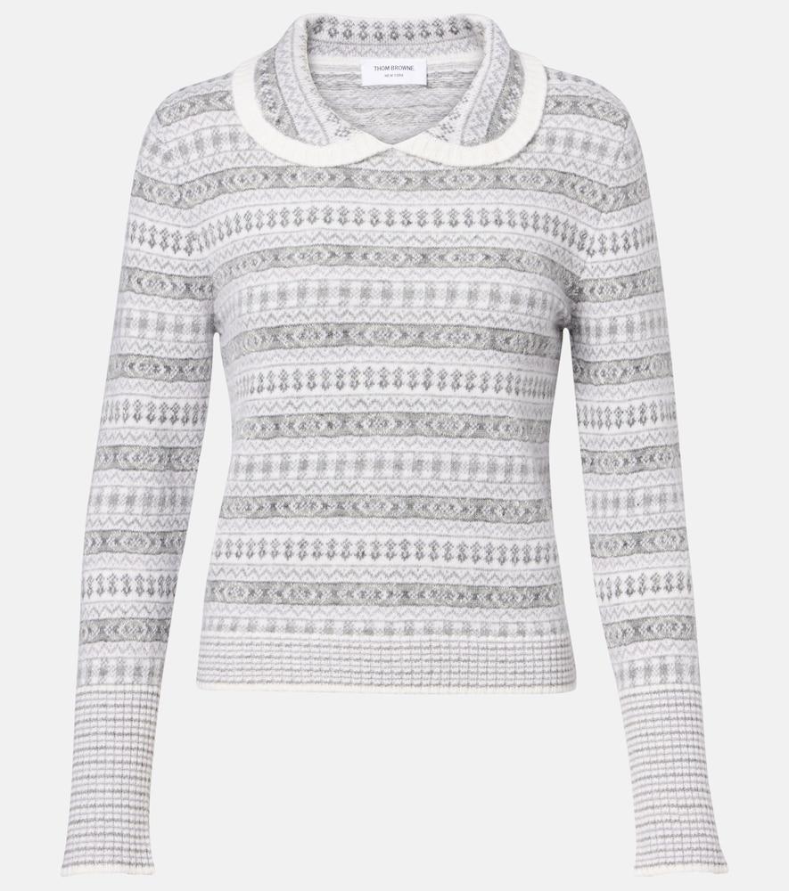 thom browne fair isle wool-blend jacquard sweater
