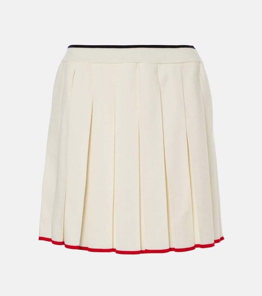 thom browne pleated wool-blend miniskirt