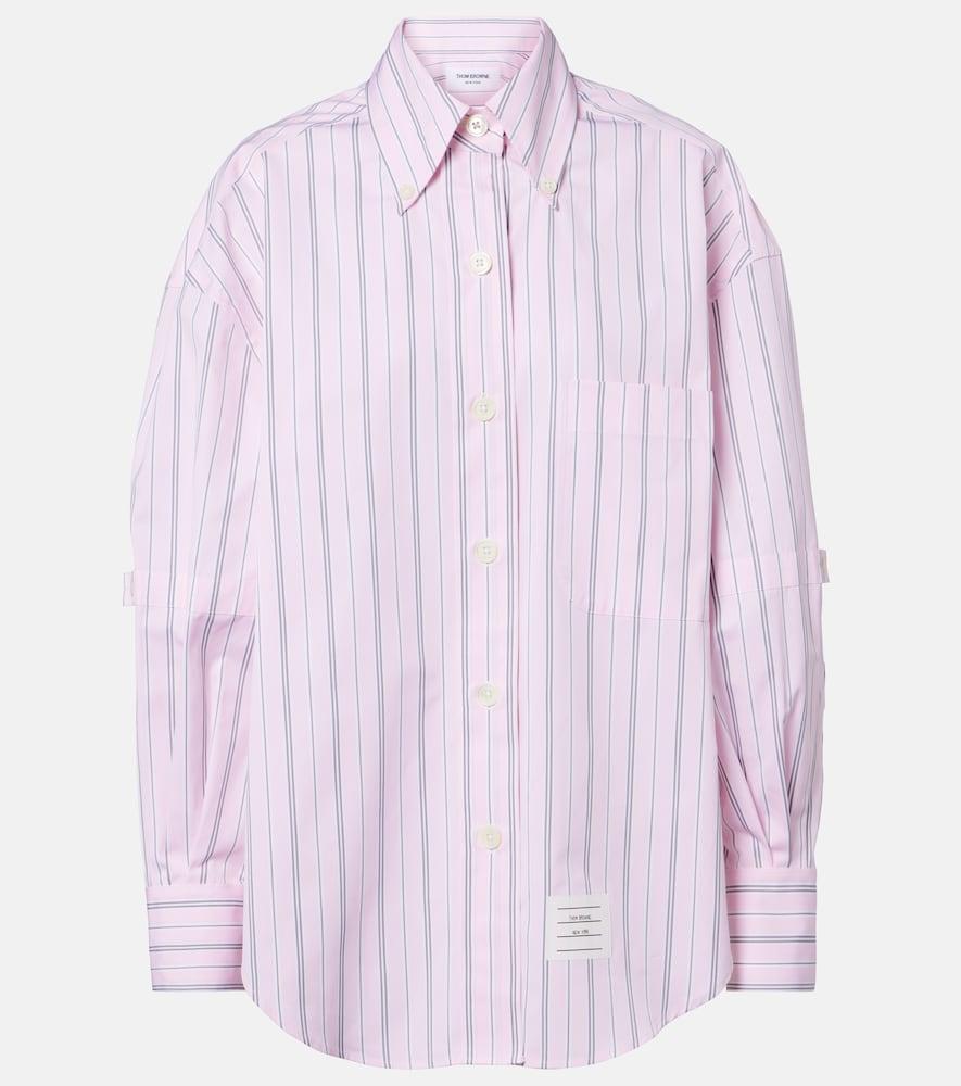 thom browne striped cotton poplin shirt