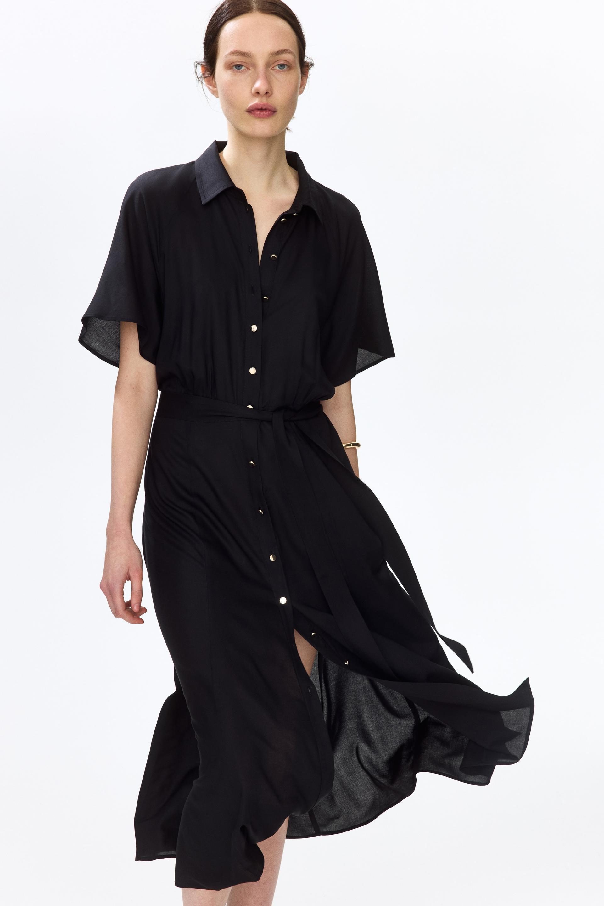 tie-belt shirt dress