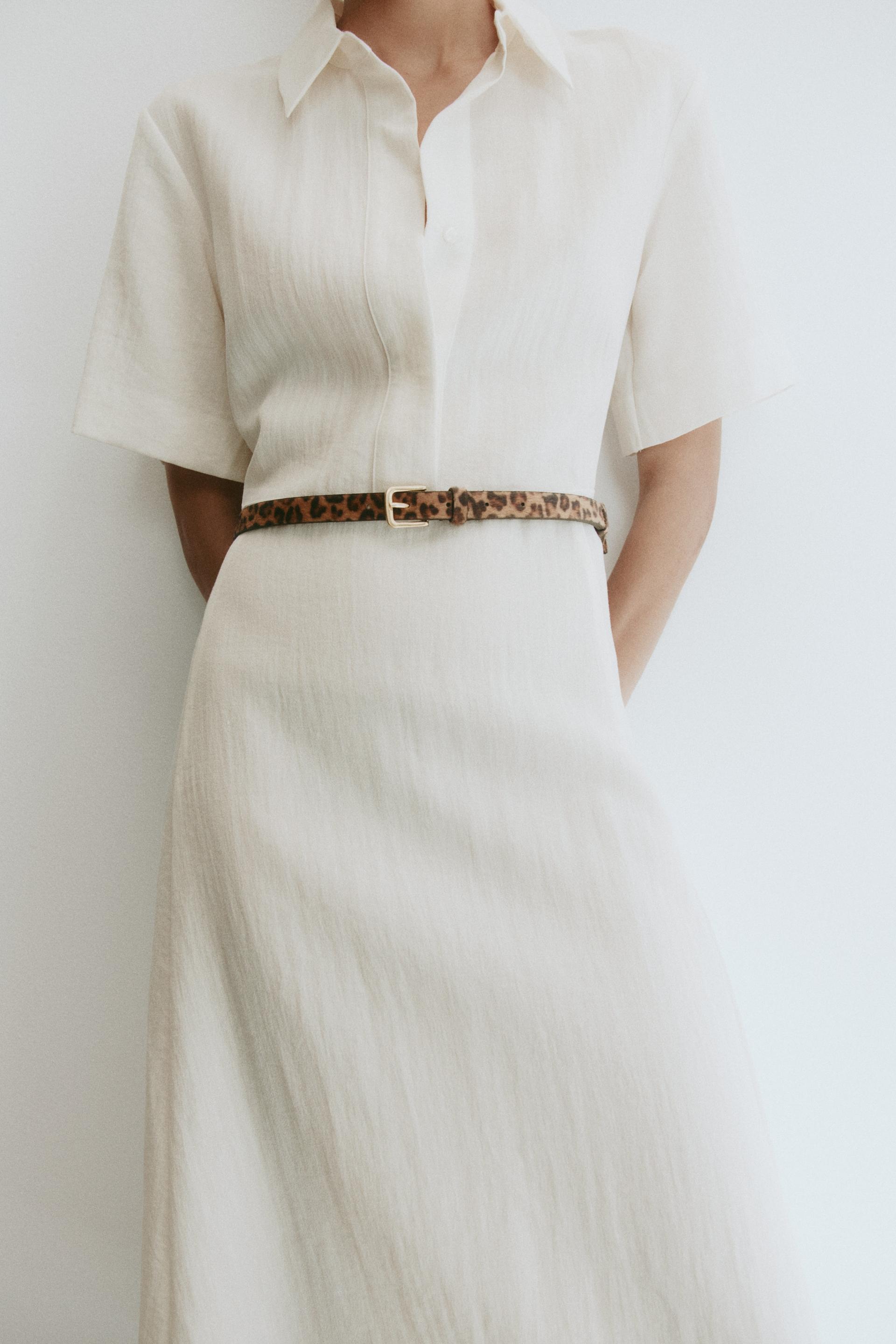 tie-belt shirt dress