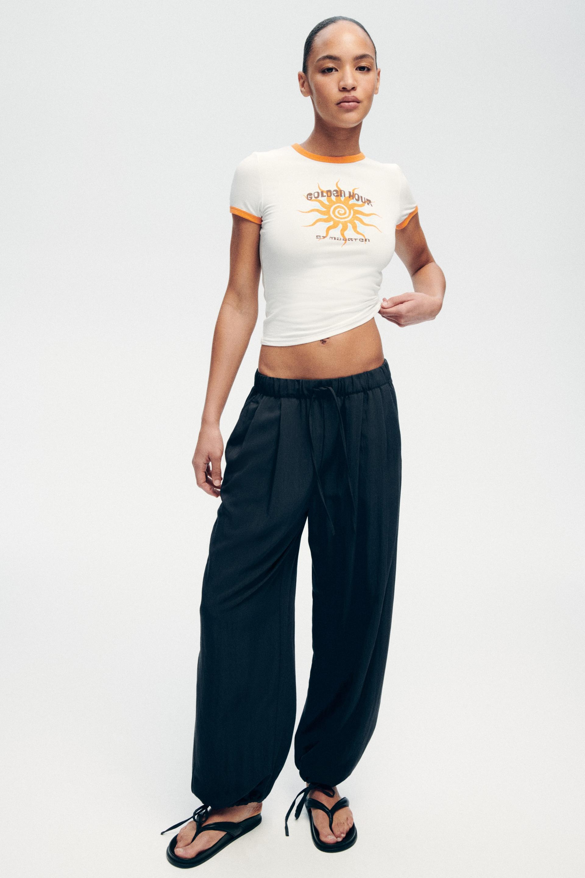 tie-detail balloon-leg pants